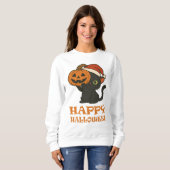  Feline Halloween Sweater for Cat Lovers スウェットシャツ (正面フル)