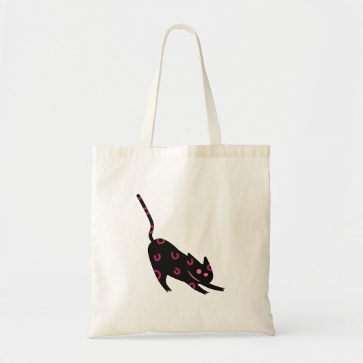 Feline Lucky Tote | Aesthetic Black Cat Bag トートバッグ (正面)