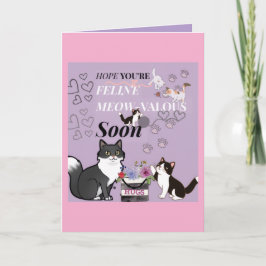 FeLine Meow-valous  get well card カード