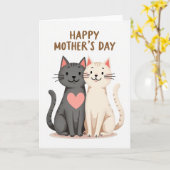 Feline Mothers Day Art Card カード (黄色い花)