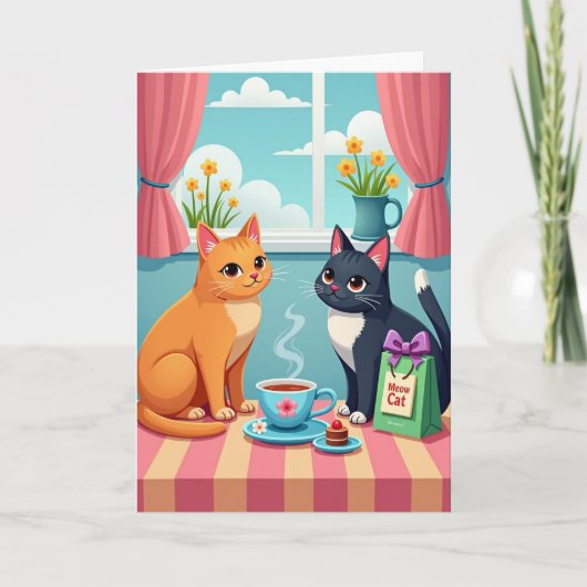 Feline Mothers Day Gathering Card カード (正面)