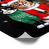 Feline Navidad Funny Cat Christmas Holiday Xmas Sa ポスター (角)