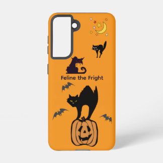 Feline the Fright Halloween Cat Orange Galaxy Case Samsung Galaxy S21ケース