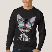 Feline The Pride  Cat Trans Pride スウェットシャツ (正面)