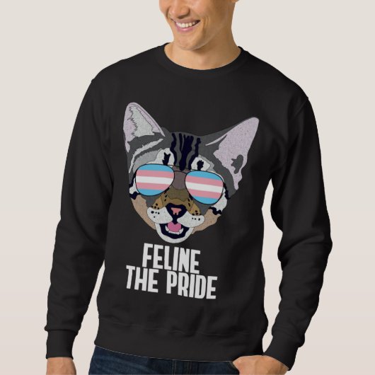 Feline The Pride  Cat Trans Pride スウェットシャツ (正面)
