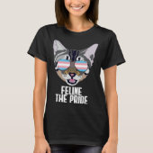 Feline The Pride Cat Trans Pride Tシャツ (正面)