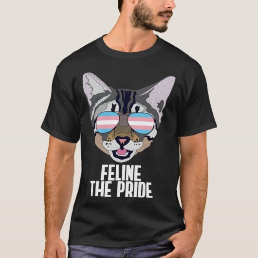 Feline The Pride  Cat Trans Pride Tシャツ (正面)