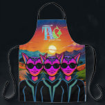 Feline trio エプロン<br><div class="desc">Feline trio.  This is another drawing i did in Adobe Fresco.  No AI involved.  It’s all a creation of my own.</div>