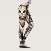 Feline vintage tattoo レギンス (右)