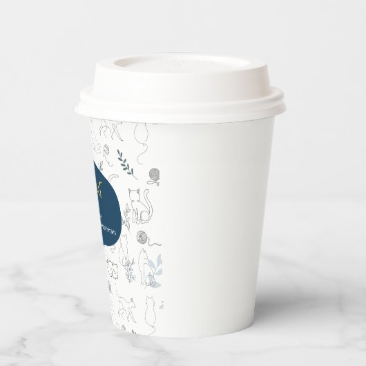 Felinetrovertの猫好き 紙コップ (左)