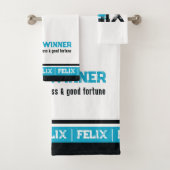 Felixの名前はスポーツのモノグラムブルー白を意味する バスタオルセット (インサイチュ)