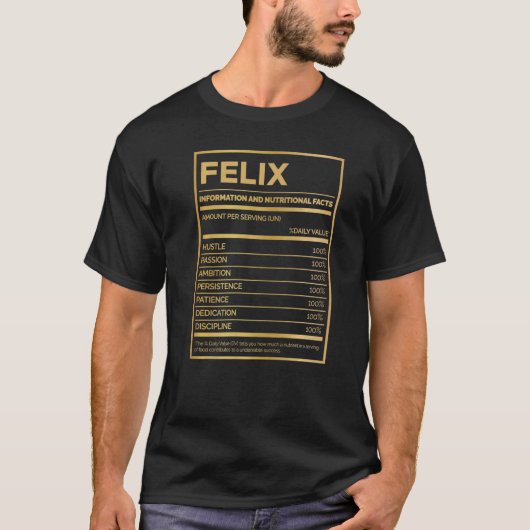 Felix栄養の情報の量（1サービスあたり） Tシャツ (正面)