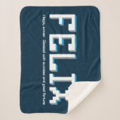 Felix男の子の名前と意味ピクセル文字ゲーマー シェルパブランケット (正面)