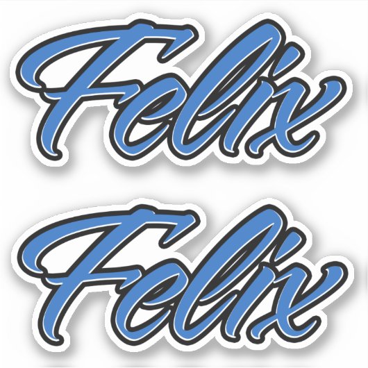 Felix Name blue Aufkleber Sticker Stickerset シール (正面)