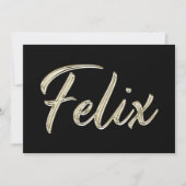 Felix Name white gold Handwriting Karte カード (正面)
