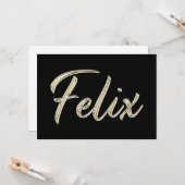 Felix Name white gold Handwriting Karte カード (正面/裏面インサイチュ)