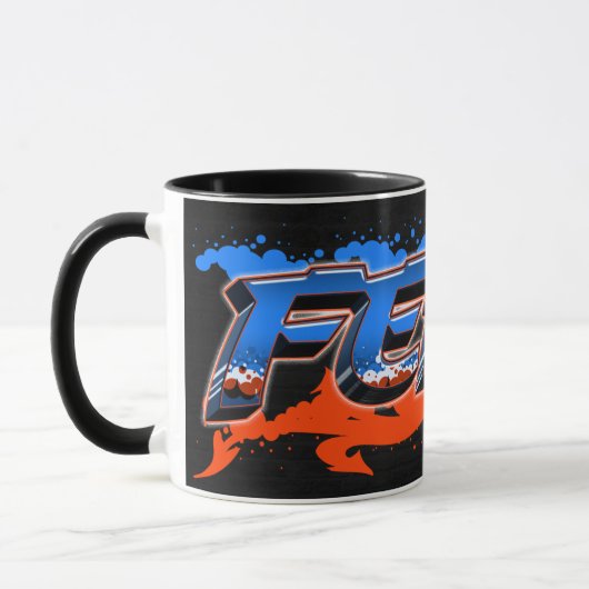 Felix Vorname Name Graffiti blue orange Tasse マグカップ (左)