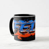 Felix Vorname Name Graffiti blue orange Tasse マグカップ (正面左)