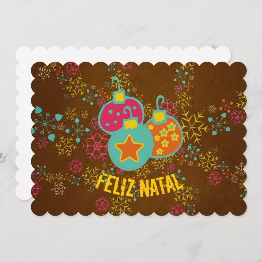 Felizの出生のオーナメントの休日カード シーズンカード (正面/裏面)