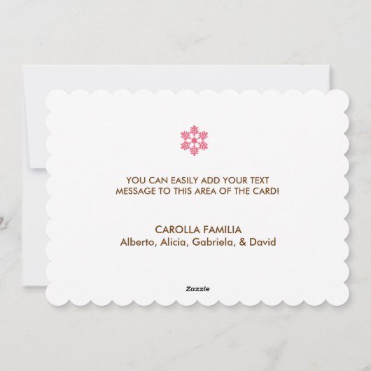 Felizの出生のオーナメントの休日カード シーズンカード (裏面)