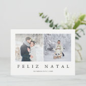 Felizの出生のポルトガルのモダンなクリスマス2の写真 シーズンカード (スタンド正面)