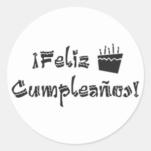 felizのcumpleanosのarribaのケーキ ラウンドシール