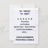 felizのcumpleanos 招待状 (裏面)