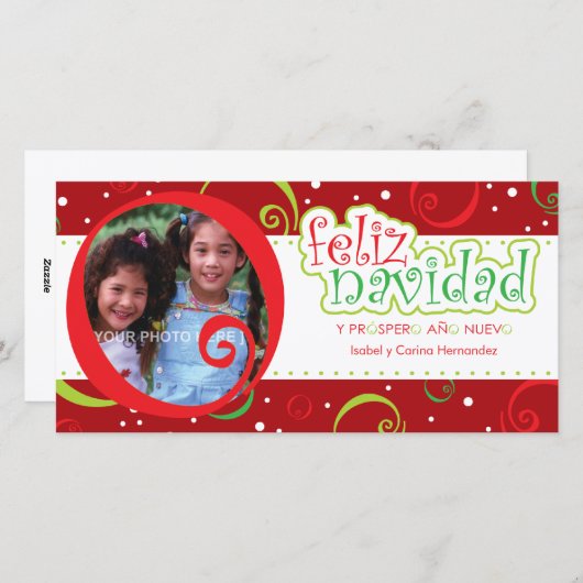 felizのnavidad (alegre) シーズンカード (正面/裏面)
