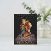 Feliz出生のブラジルのクリスマスのヴィンテージのサンタの星 シーズンポストカード (スタンド正面)