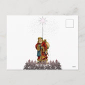 Feliz出生のブラジルのクリスマスのヴィンテージのサンタの星 シーズンポストカード (裏面)