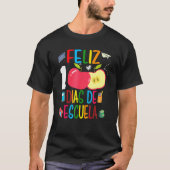 Feliz 100 Dias De Escuela Spanish Happy 100th Day Tシャツ (正面)