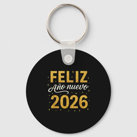 Feliz Año Nuevo 2026 New Year Spanish Fiesta Firew キーホルダー (正面)