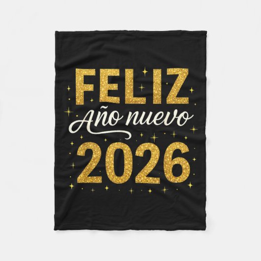 Feliz Año Nuevo 2026 New Year Spanish Fiesta Firew フリースブランケット (正面)