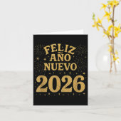 Feliz Año Nuevo 2026 Spanish Fireworks New Year Fi カード (黄色い花)