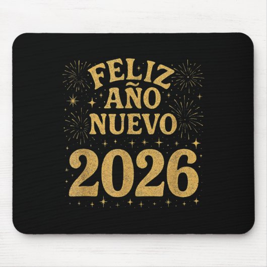 Feliz Año Nuevo 2026 Spanish Fireworks New Year Fi マウスパッド (正面)