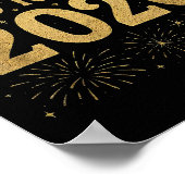 Feliz Año Nuevo 2026 Spanish New Year Gold Firewor ポスター (角)