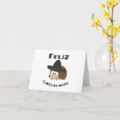 Feliz Cinco deメーヨー-ハリネズミ カード (黄色い花)