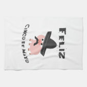 Feliz Cinco Deメーヨー-ブタ キッチンタオル (横)
