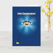 Feliz Cumpleanosのおもしろいな誕生日の挨拶状 カード (黄色い花)