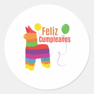 Feliz Cumpleanos ラウンドシール
