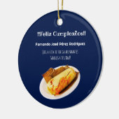 Feliz cumpleaños a el Comelón de Tamales セラミックオーナメント (左)