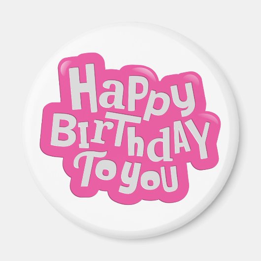 Feliz cumpleaños a ti rosa マグネット (正面)