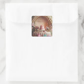 “Feliz Cumpleaños” Elegant Pink & Gold Birthday  スクエアシール (バッグ)