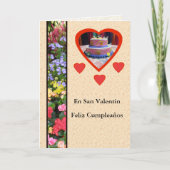 Feliz Cumpleaños en DiaサンValentin Femenino カード (正面)