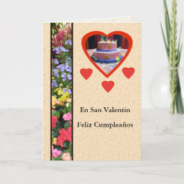 Feliz Cumpleaños en DiaサンValentin Femenino カード