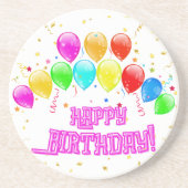 ¡Feliz Cumpleaños! Globos Posavaso de arenisca コースター (正面)