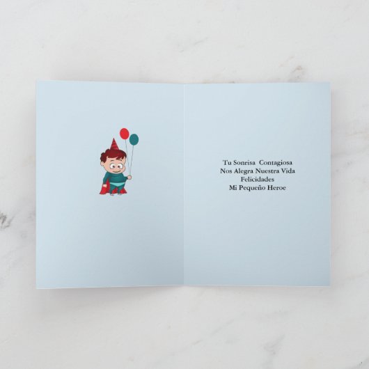 Feliz Cumpleaños miのpequeñoの英雄 カード (内部)
