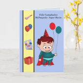 Feliz Cumpleaños miのpequeñoの英雄 カード (黄色い花)