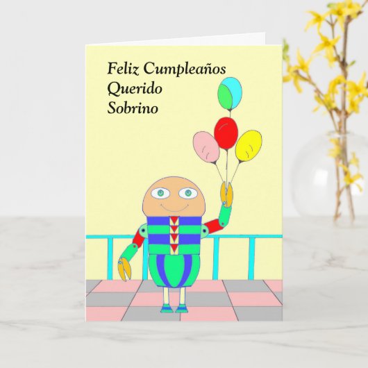 Feliz Cumpleaños Querido Sobrino カード (黄色い花)