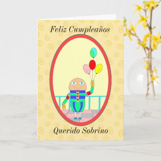 Feliz Cumpleaños Querido Sobrino II カード (黄色い花)